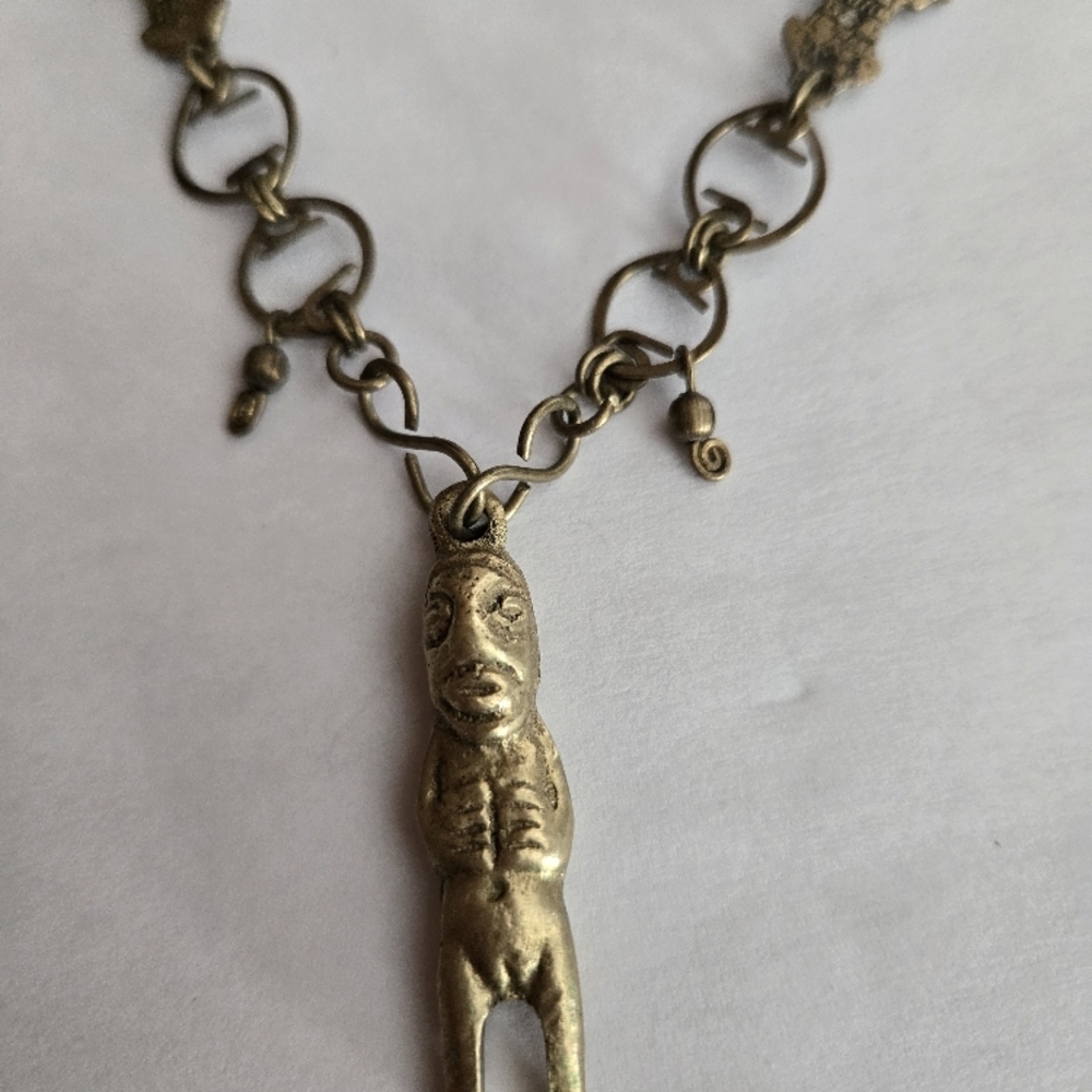 Vintage Gold Skull Necklace